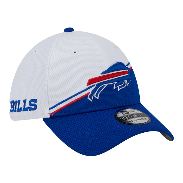 Bills New Era 39THIRTY 2023 Sideline Flex Fit Hat In White - Front Right View