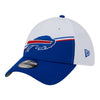 Bills New Era 39THIRTY 2023 Sideline Flex Fit Hat In White - Front Left View