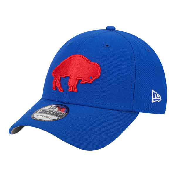 Bills New Era 9FORTY 2023 Sideline Classic Adjustable Hat In Blue - Front Left View