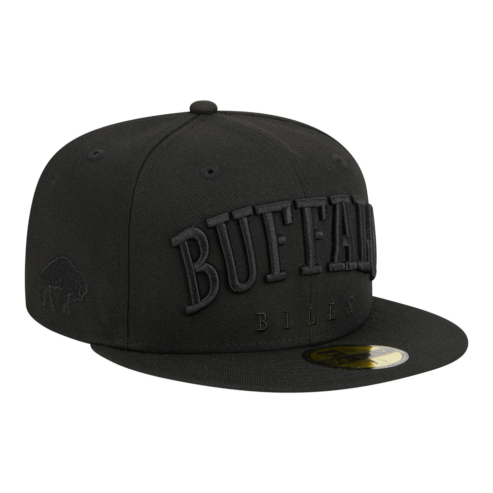 Buffalo Bills Hat Cap Fitted Men's 7 5/8 59FIFTY Black Blue NFL