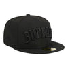 New Era Bills 59FIFTY Classic Tonal Fitted Hat In Black - Front Right View