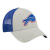 New Era Bills Trucker Adjustable Hat In Grey & Blue - Front Right View