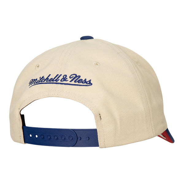 Mitchell & Ness Bills Collegiate Pro Adjustable Hat In Cream - Back View