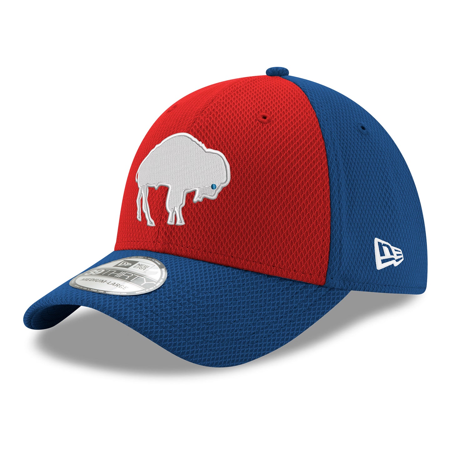 New Era Bills Retro Diamond Flex Fit Hat In Blue - Front Left View