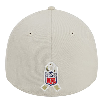 New Era Bills 2023 Salute to Service 39THIRTY Flex Hat In Tan - Back View