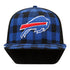 New Era Bills 59FIFTY Dog Ear Plaid Fitted Hat In Blue & Black - Zoomed Front View
