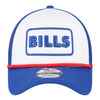 New Era Bills 9FORTY A-Frame Trucker Hat In White & Blue - Front View