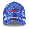 New Era Bills 9TWENTY Tie Dye Adjustable Hat In Blue - Front View