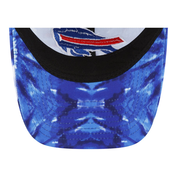 New Era Bills 9TWENTY Tie Dye Adjustable Hat In Blue - Under Visor View