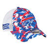 New Era Bills 9FORTY Let's Go Buffalo Trucker Hat In Blue, Red & White - Front Right View
