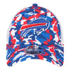 New Era Bills 9FORTY Let's Go Buffalo Trucker Hat In Blue, Red & White - Front View