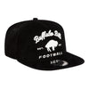 New Era Bills 9FIFTY Football Adjustable Hat In Black - Front Right View