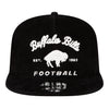 New Era Bills 9FIFTY Football Adjustable Hat In Black - Front View