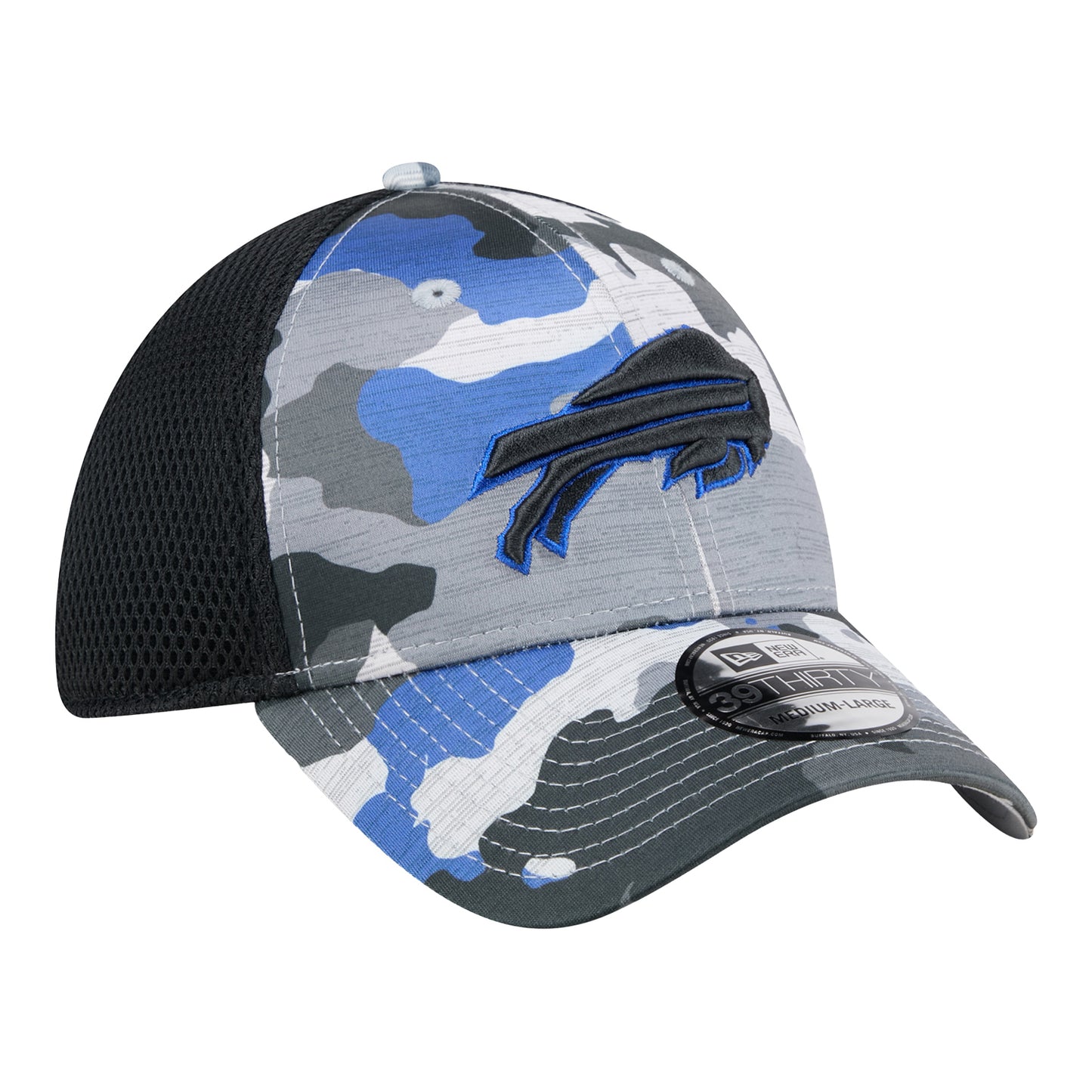 New Era Bills 39THIRTY Camo Flex Hat In Grey - Front Right View