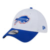 Bills New Era 2024 Training Camp 39THIRTY Flex Fit Hat In White & Blue - Angled Left Side View