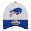 Bills New Era 2024 Training Camp 9FORTY Adjustable Hat In White & Blue - Front View