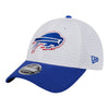 Bills New Era 2024 Training Camp 9FORTY Adjustable Hat In White & Blue - Angled Left Side View