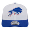 Bills New Era 2024 Training Camp 9SEVENTY Adjustable Hat In White & Blue - Front View