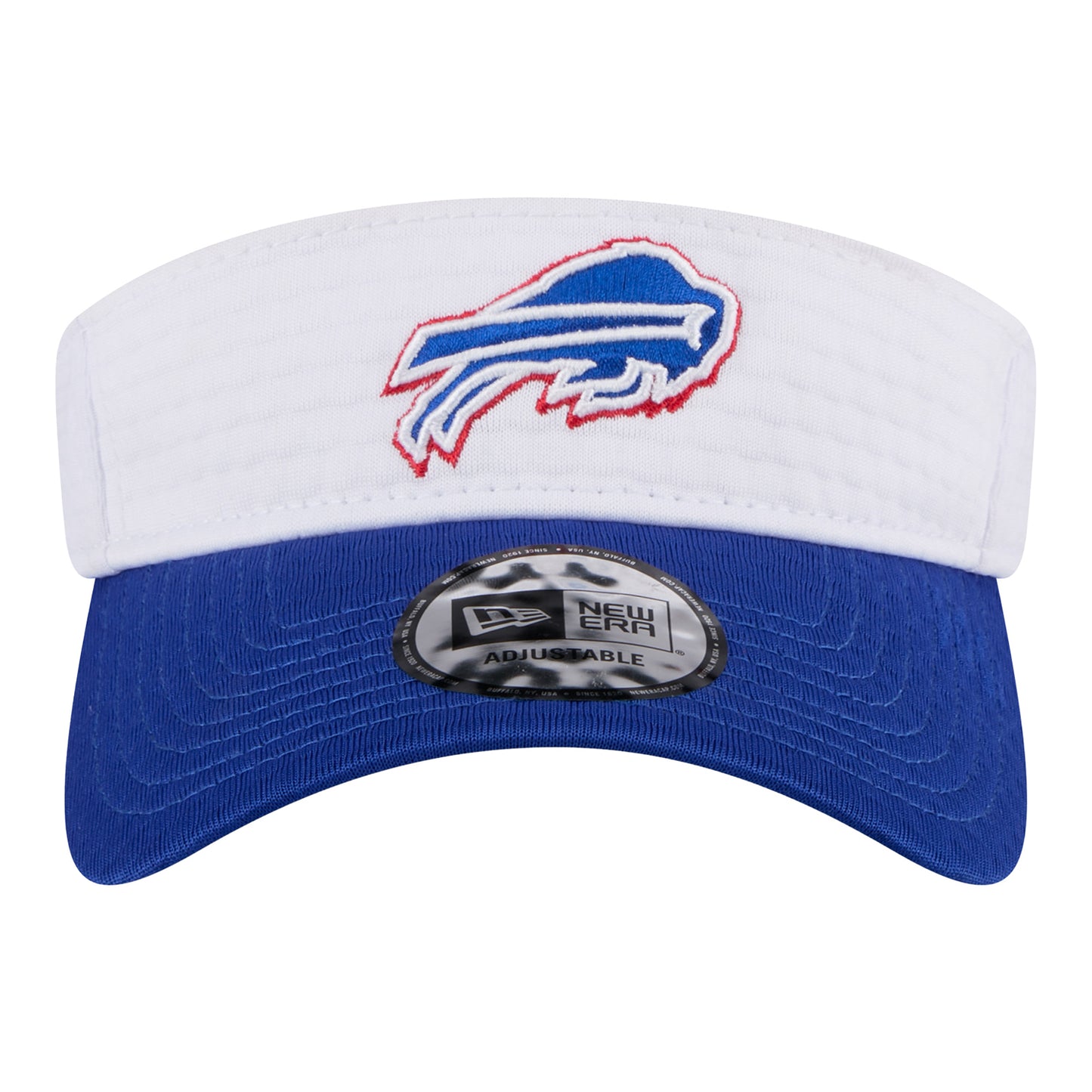 Bills New Era 2024 Training Camp Visor In White & Blue - Front View