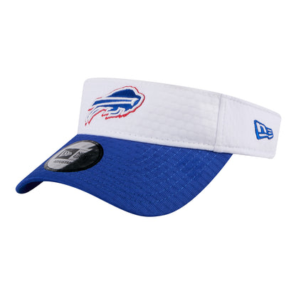 Bills New Era 2024 Training Camp Visor In White & Blue - Angled Left Side View