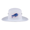 Bills New Era 2024 Training Camp Panama Bucket Hat In White & Blue - Front View