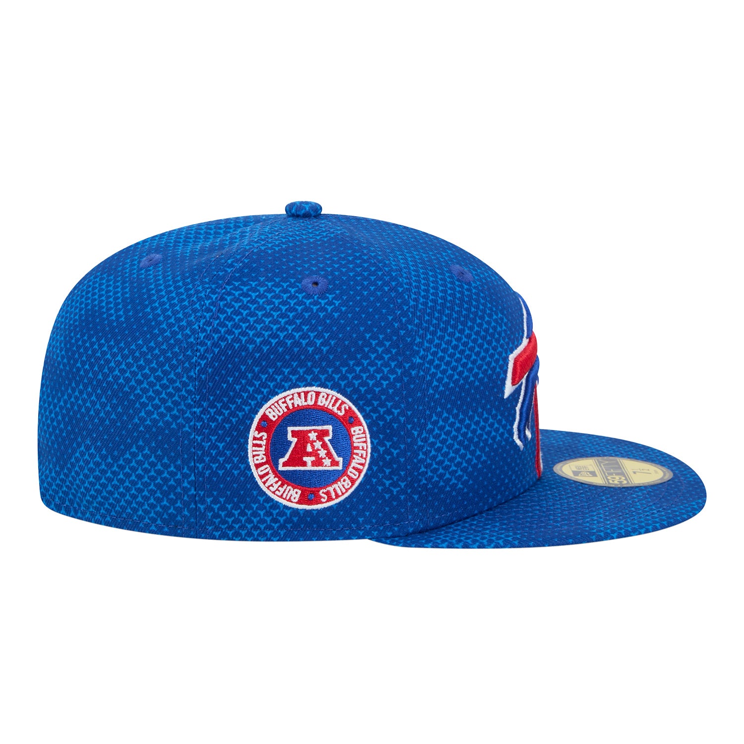 New Era Buffalo Bills 2024 Sideline 59FIFTY Hat In Blue - Side View