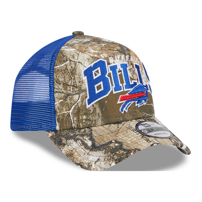 Bills New Era 9FORTY A-Frame Camo Wordmark Hat In Camouflage - Front Right View