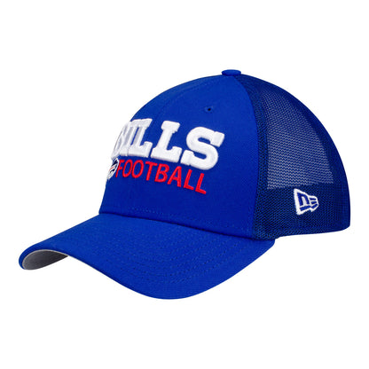 Bills New Era 39THIRTY Wordmark Hat In Blue - Front Left View