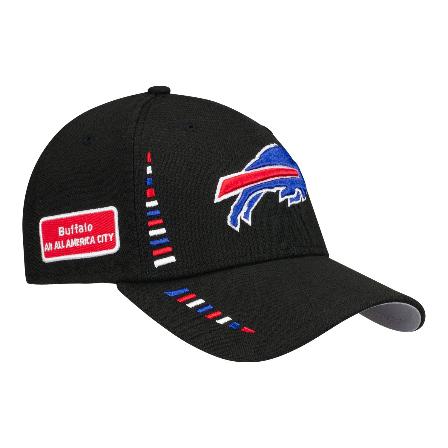 Bills New Era 39THIRTY All America City Hat In Black - Front Right View