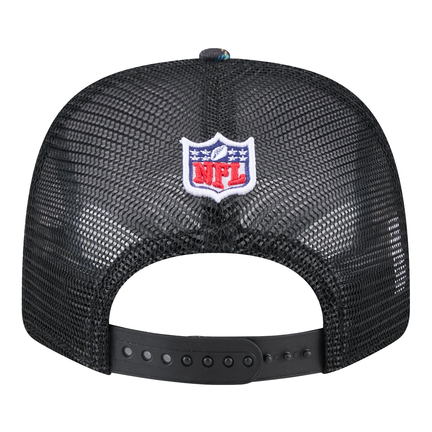 Bills New Era 2024 Crucial Catch 9SEVENTY Adjustable Hat In Black - Back View