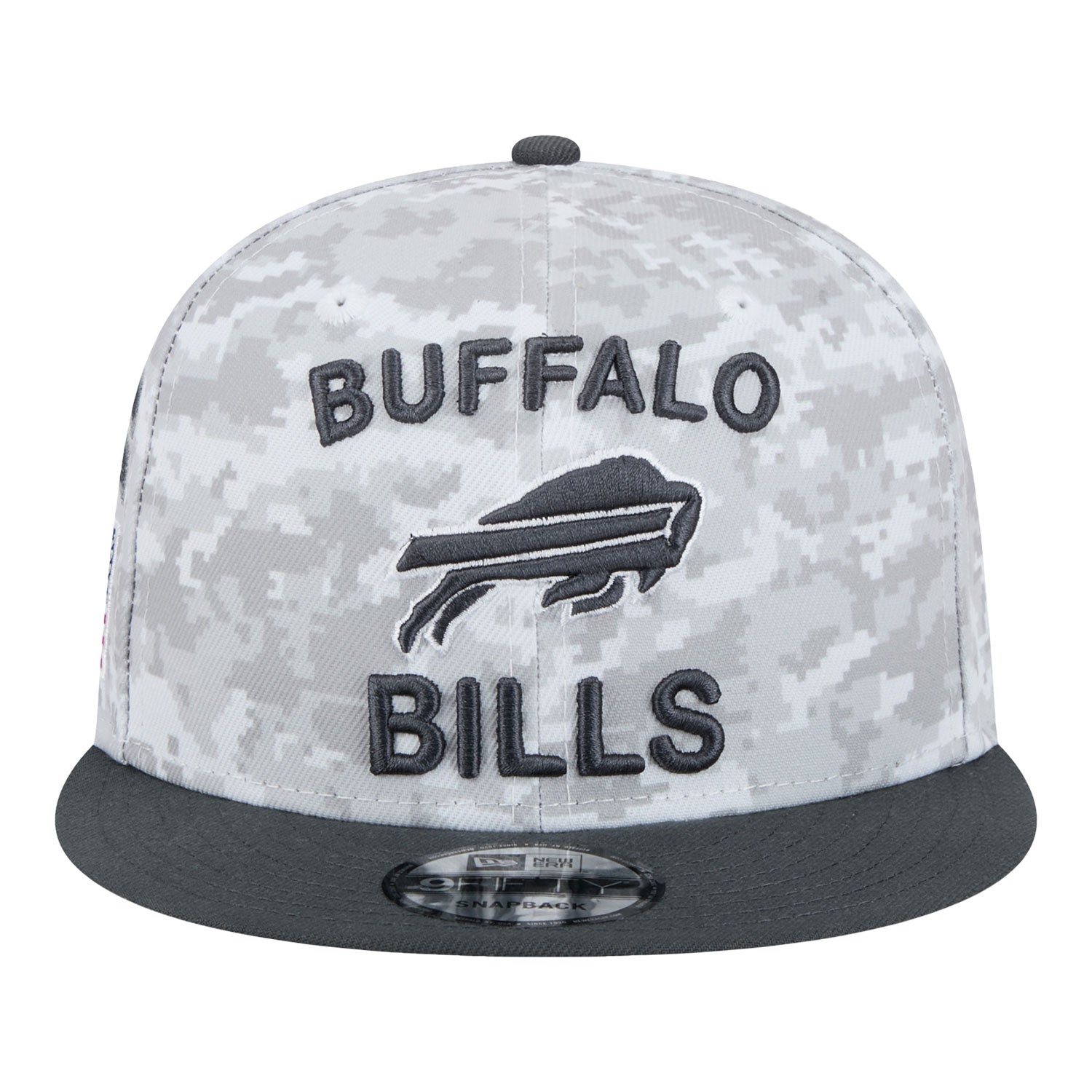 Bills New Era 2024 Salute to Service 9FIFTY Adjustable Hat In Grey - Front View