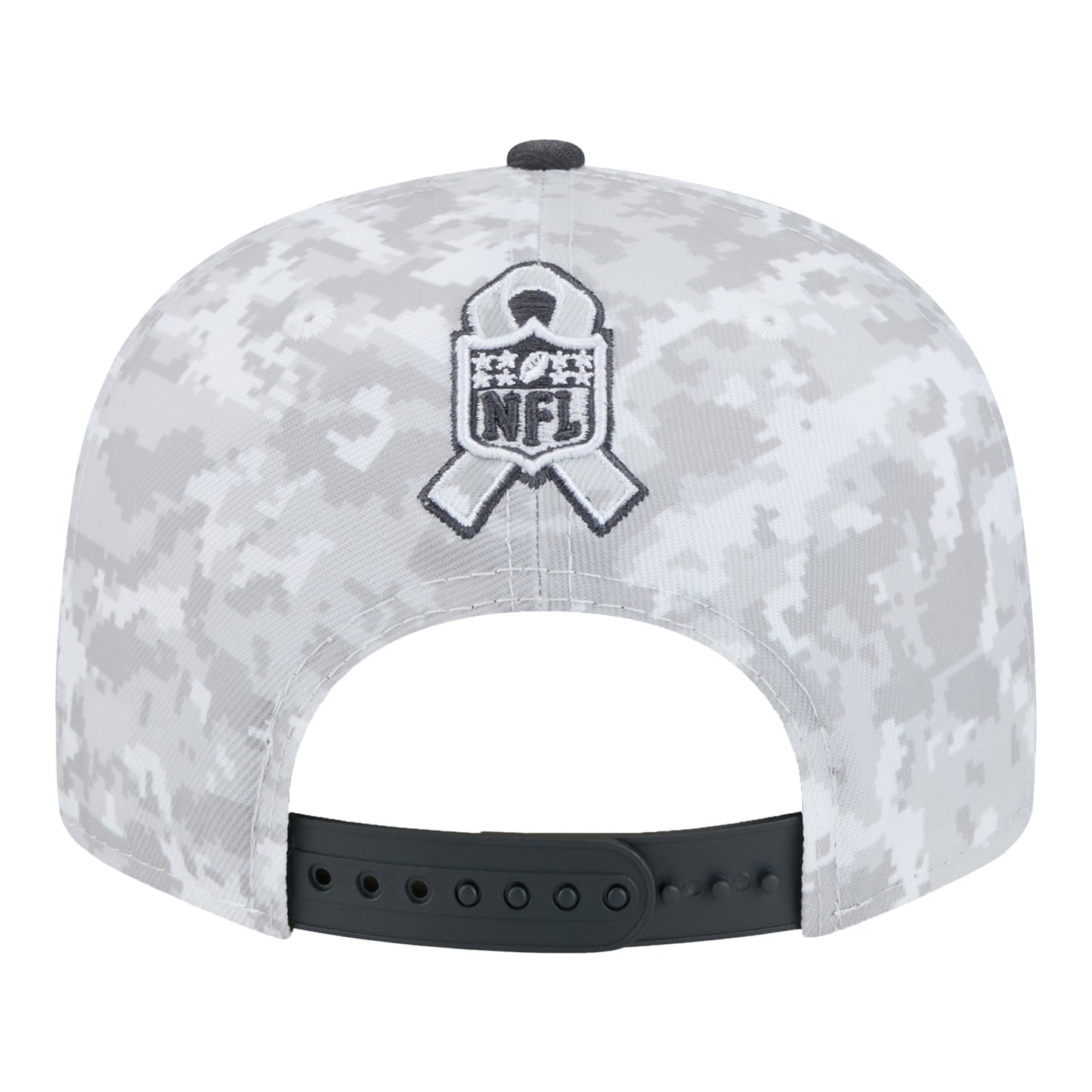 Bills New Era 2024 Salute to Service 9FIFTY Adjustable Hat In Grey - Back View