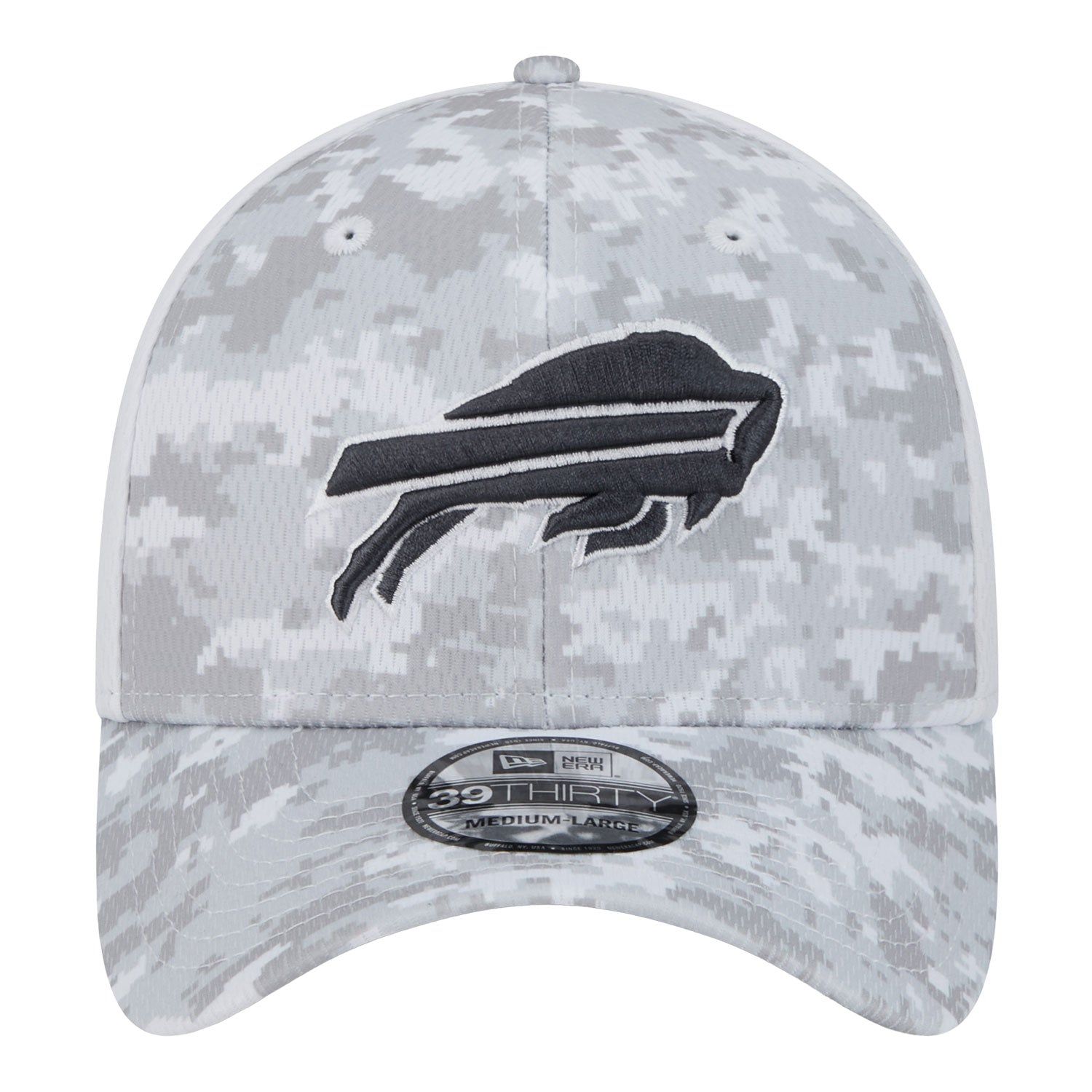 Bills New Era 2024 Salute to Service 39THIRTY Flex Hat In Grey - Front View