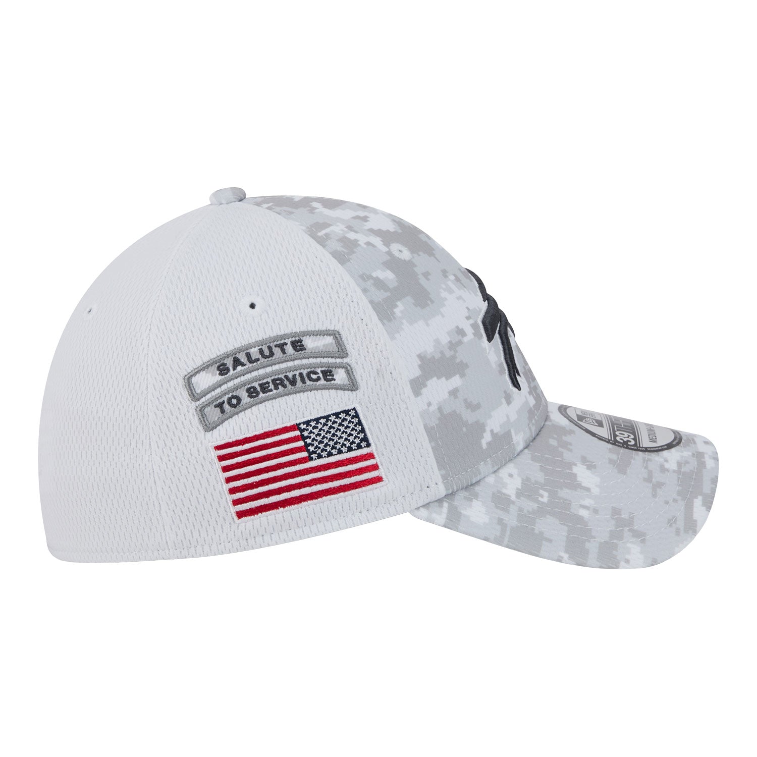 Bills New Era 2024 Salute to Service 39THIRTY Flex Hat In Grey - Left View