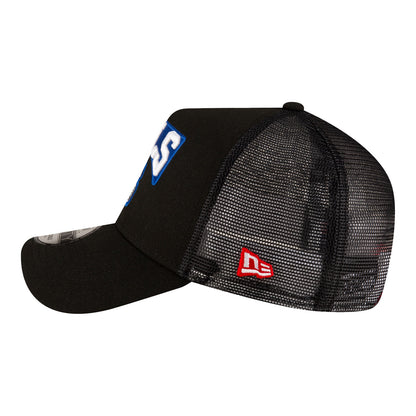 Buffalo Bills New Era Mens 9FORTY A-Frame Trucker Helmet Hat In Black - Left View