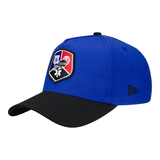 Buffalo Bills New Era Mens 9FORTY A-Frame First Responder Hat In Blue - Front Left View