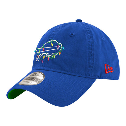 Buffalo Bills New Era 9TWENTY Christmas Lights Hat In Blue - Angled Left Side View