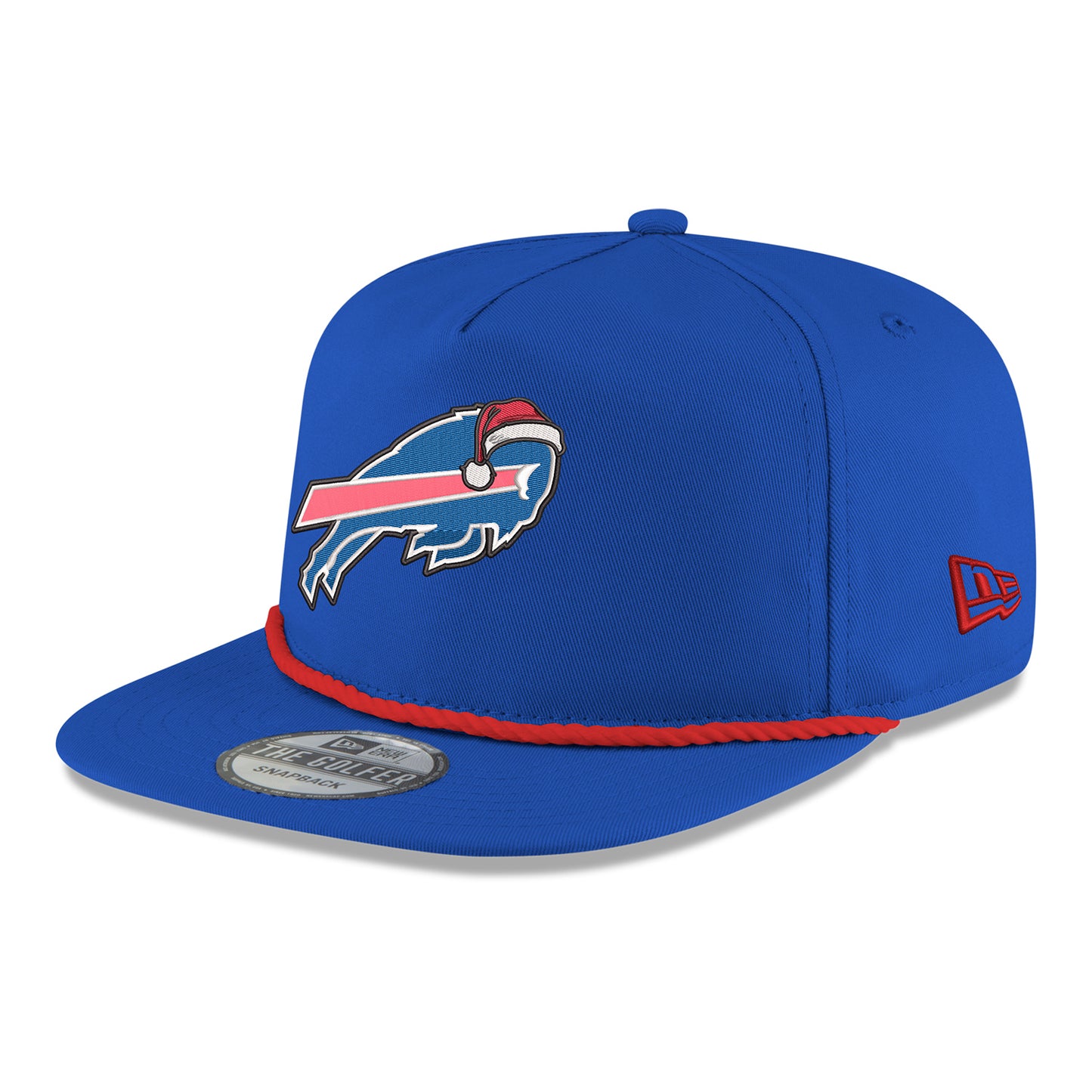 Bills New Era Golfer Santa Rope Hat In Blue - Angled Left Side View