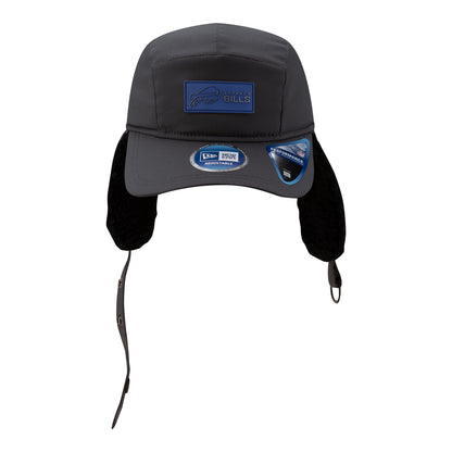 Buffalo Bills New Era Sideline Cold Weather Dog Ear Runner Hat In Black Unfolded - Front View 2