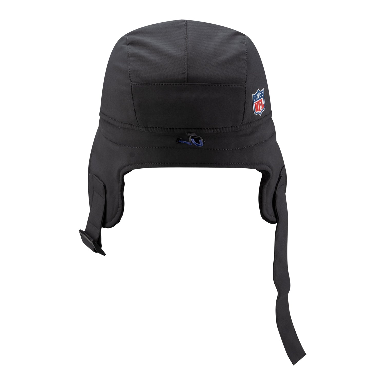Buffalo Bills New Era Sideline Cold Weather Dog Ear Runner Hat In Black Unfolded - Back View
