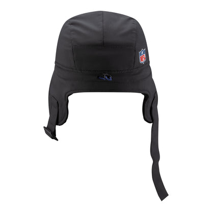 Buffalo Bills New Era Sideline Cold Weather Dog Ear Runner Hat In Black Unfolded - Back View