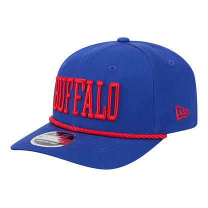 Buffalo Bills New Era 9SEVENTY Wordmark Hat In Blue - Front Left View