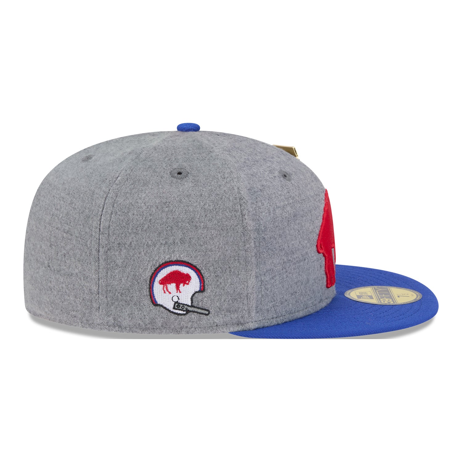 Buffalo Bills New Era 59FIFTY Classic Logo Wool Hat In Grey - Side View