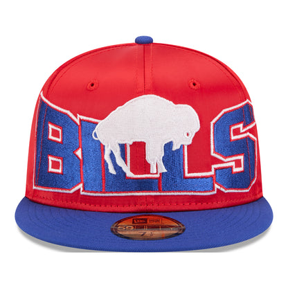 Buffalo Bills New Era 59FIFTY Classic Logo Satin Hat In Red - Front View
