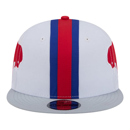 Buffalo Bills New Era 9FIFTY Classic Helmet Snapback Hat In White, Red & Blue - Front View