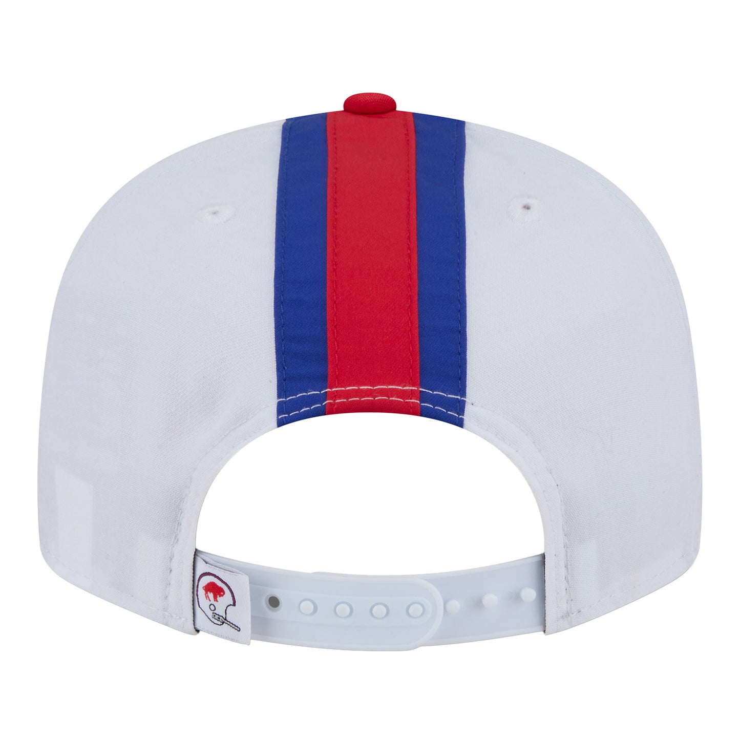 Buffalo Bills New Era 9FIFTY Classic Helmet Snapback Hat In White, Red & Blue - Back View