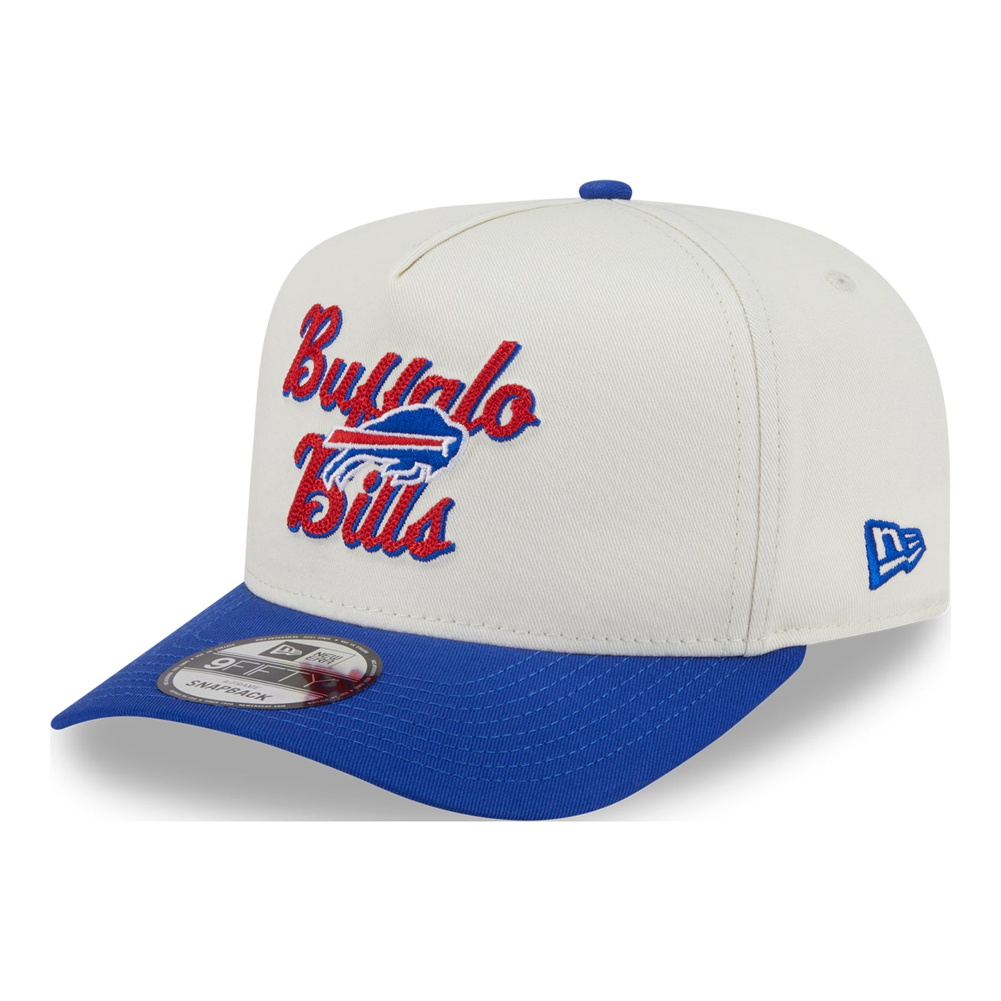 Buffalo Bills New Era 9FIFTY A-Frame Chainstitch Snapback In White - Front Side View