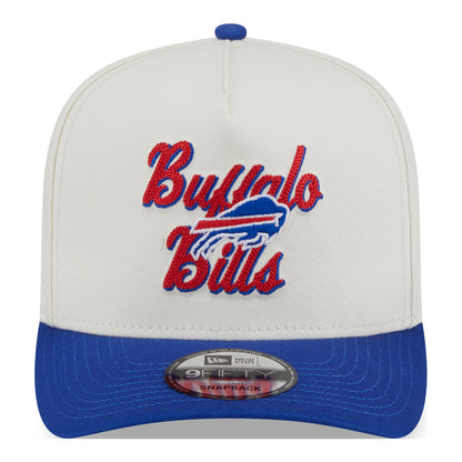 Buffalo Bills New Era 9FIFTY A-Frame Chainstitch Snapback In White - Front View