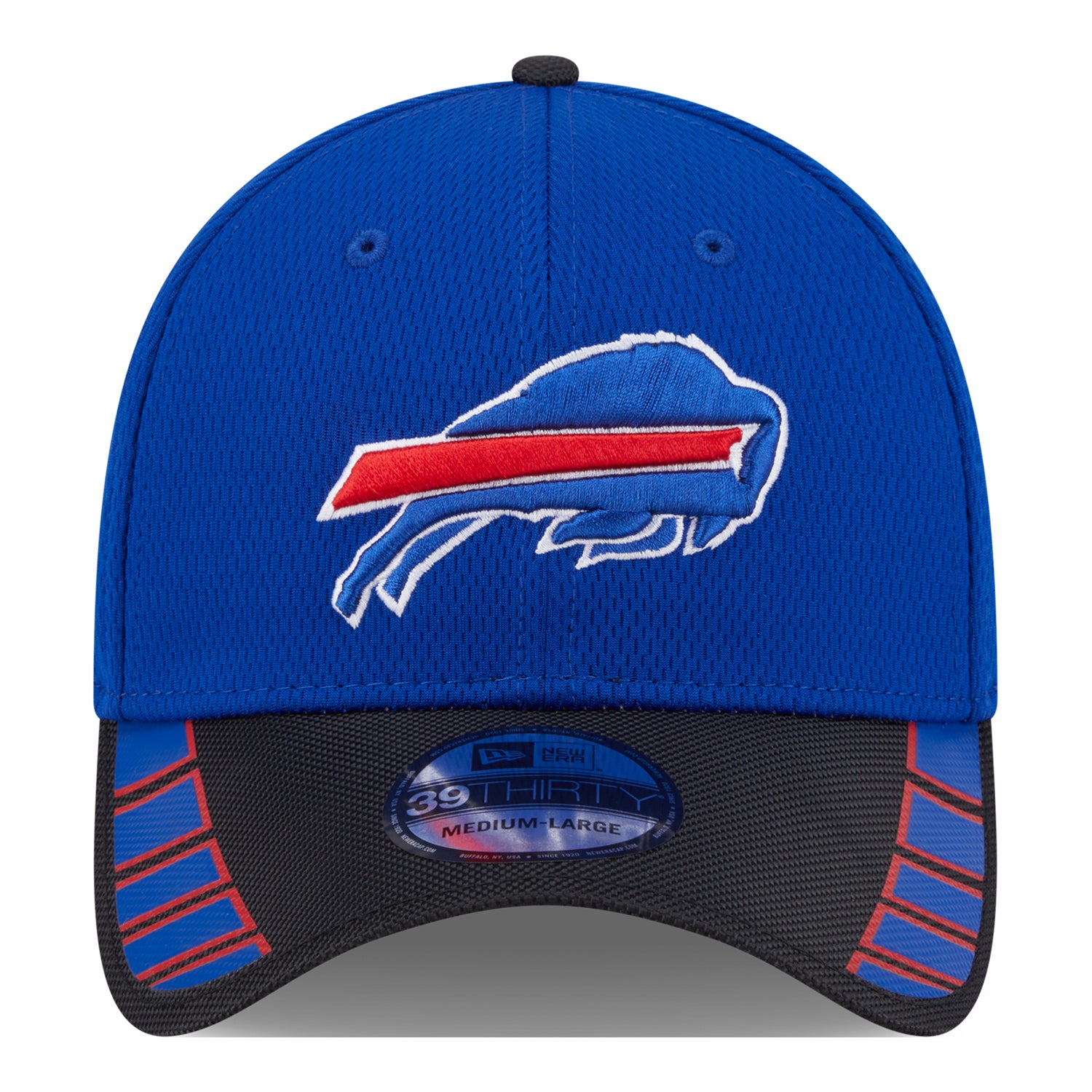 Buffalo Bills New Era 39THIRTY Visor Hit Hat In Blue - Front View
