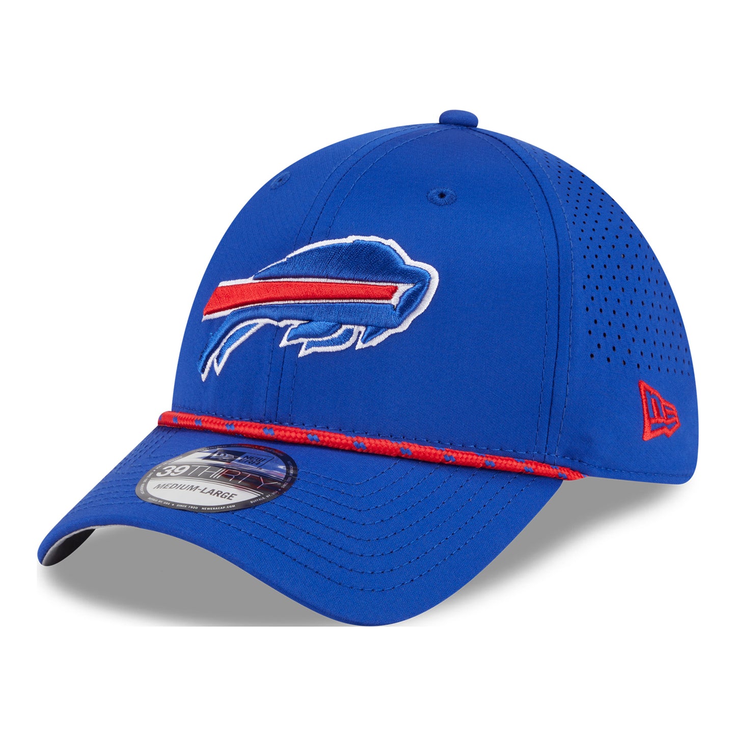 Buffalo Bills New Era 39THIRTY Perf Rope Hat In Blue - Front Side View